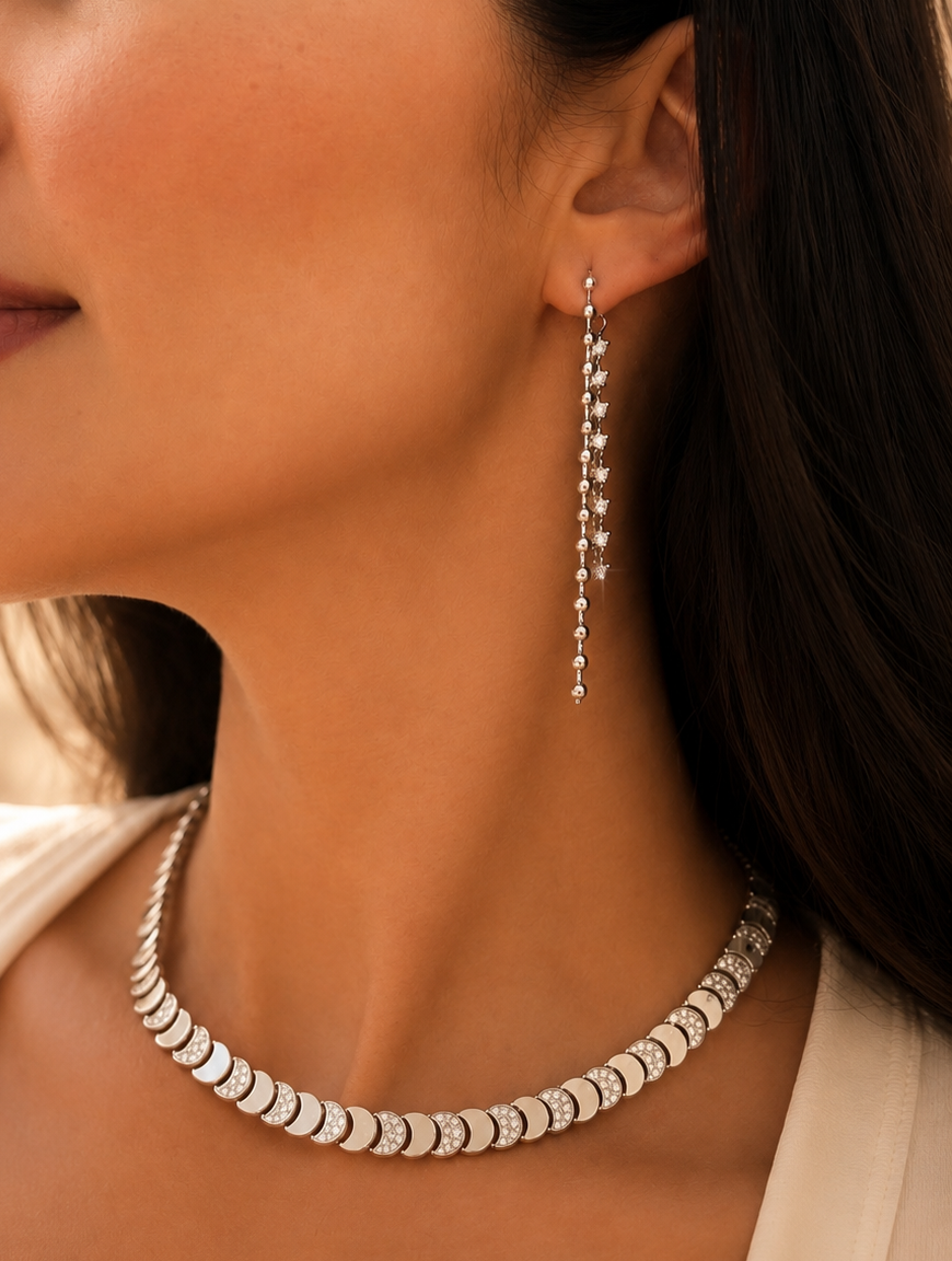 Silver Moons Necklace